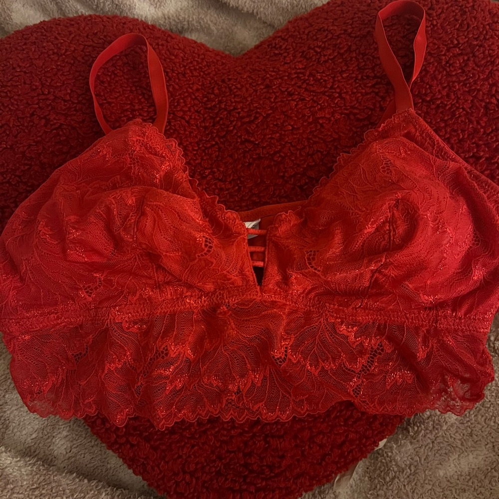 Auden Vibrant Red Lace Bralette